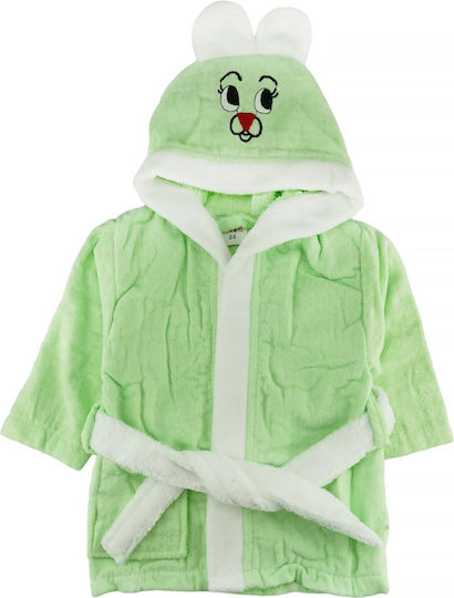 Minilori Baby Kids Hooded Bathrobe Green