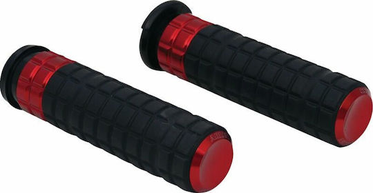 Arlen Ness Grip Closed Handlebar 25.4mm Speedliner Cable Dual 500-019 Red