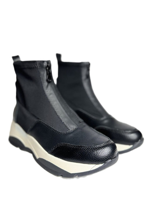 Ankle Boots with Socks Black