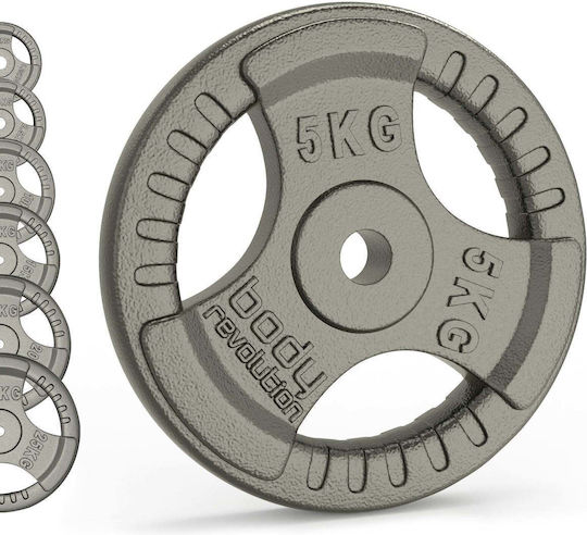 Cast Iron Weight Plates 1" Standard Tri Grip Pairs 2 X 5kg