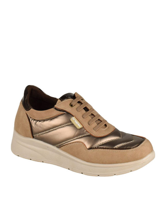 Amarpies Damen Anatomisch Sneakers BRONZE