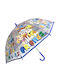 Paw Patrol Kids Curved Handle Umbrella with Diameter 45cm Transparent