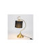 Metal Table Lamp for Socket E14 with Black Shade and Gold Base