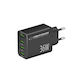 Esperanza Charger Without Cable with 4 USB-A Ports 36W Quick Charge 3.0 Blacks (EZC107K)
