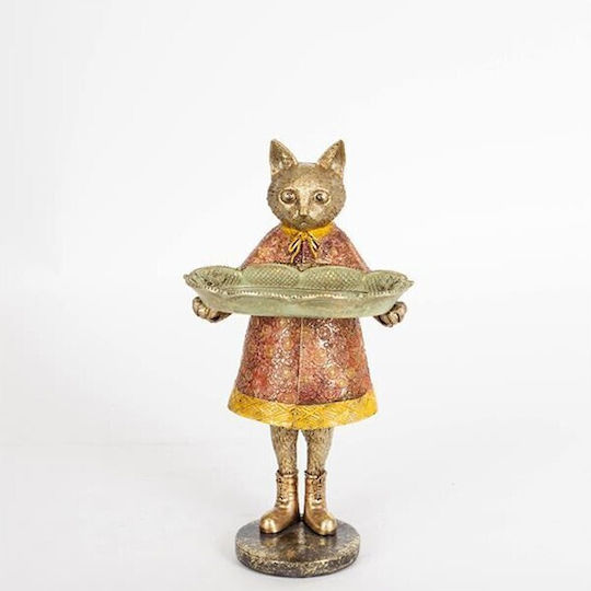 Διακοσμητική Γάτα Πολυρητίνης 14.5x14.5x27cm