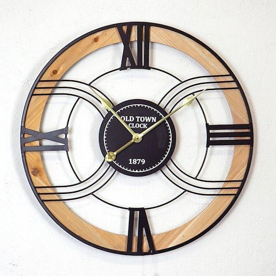 Wall Clock Wooden Black Ø60cm Wall Clock Wooden Black Ø60cm