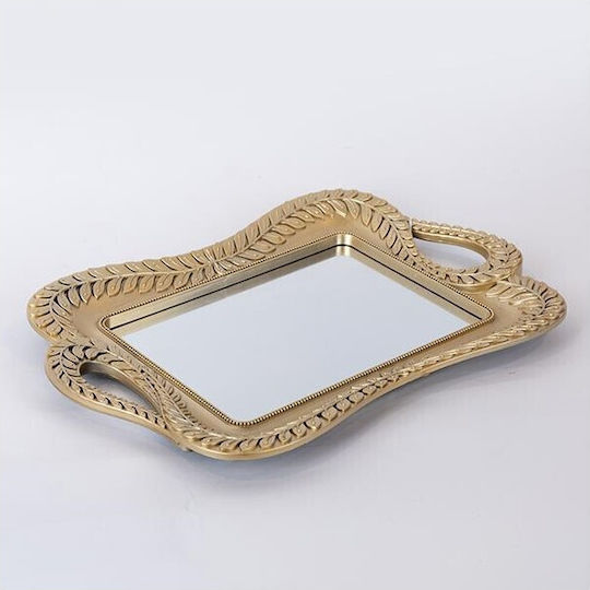 Plastic Rectangular Decorative Tray with Mirror 36x25x3cm