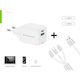 Conceptronic Charger with USB-A Port and USB-C Port 33W Power Delivery / Quick Charge 2.0 Whites (ALTHEA16W)