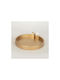 Wooden Decorative Platter Gold 22.4x21.3x6.7cm