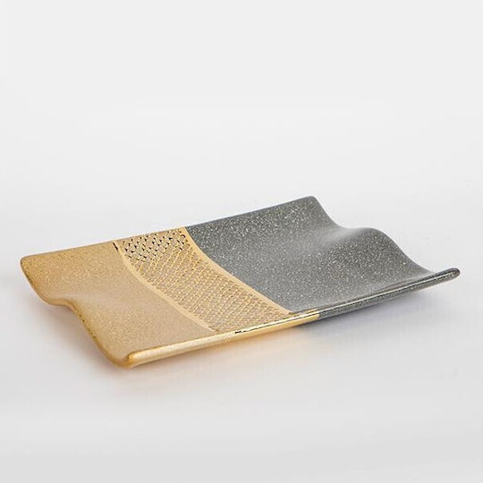 Ceramic Decorative Platter Gray 26x20x3cm