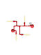Industrielle Wandleuchte Rot