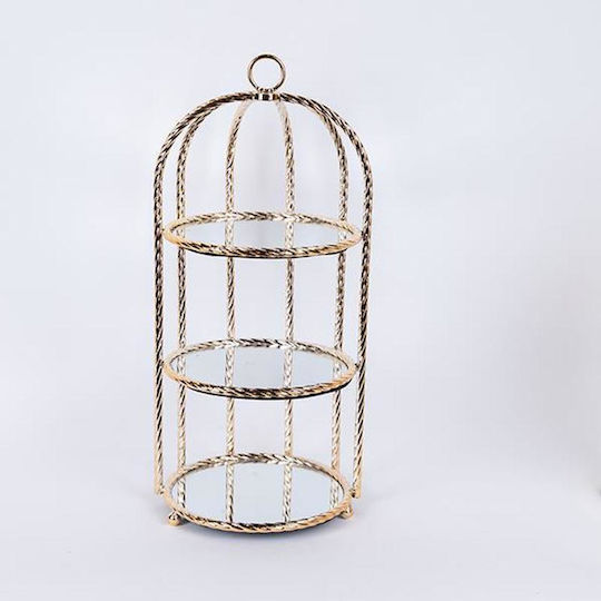 Μεταλλική Ορντεβιέρα Χρυσή Ø23xY51cm Π23xΜ48xΥ51cm Μεταλλική Ορντεβιέρα Χρυσή Ø23xY51cm Π23xΜ48xΥ51cm