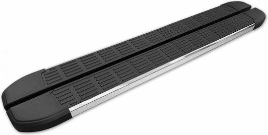 Trittbretter-Set Unterstützungen Kompatibel Citroen Jumper 2006-> Mittlerer Aufbau Sline Design Schwarz Chromkante