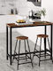 Tisch Bar Holz mit Metallgestell Schwarz 120x40x100cm