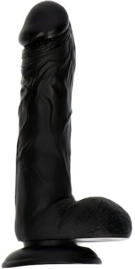 Toyz4lovers Ρεαλιστικό Dildo με Όρχεις και Βεντούζα Μαύρο 28cm