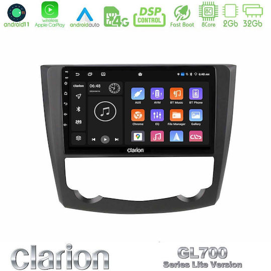 Clarion Auto-Audiosystem für Renault Kadjar 2022-2023 (Bluetooth/USB/WiFi/GPS/Apple-Carplay/Android-Auto) mit Touchscreen 9"
