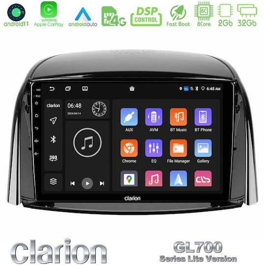 Clarion Ηχοσύστημα Αυτοκινήτου για Renault Koleos 2007-2015 (Bluetooth/USB/WiFi/GPS/Apple-Carplay/Android-Auto) με Οθόνη Αφής 9"