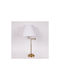 Metal Table Lamp with White Shade and Gold Base