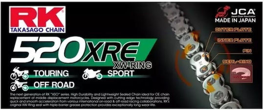 Задвижваща верига 520-114 зъба Xre Xw Rx-ring Rk Япония119929