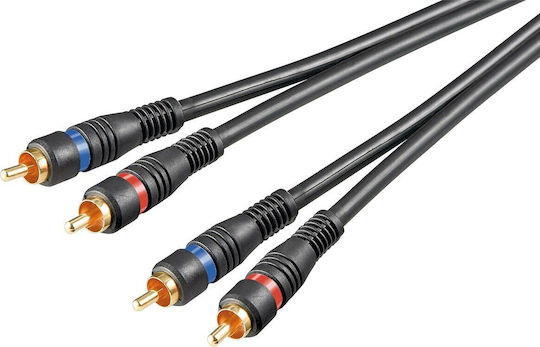 Wentronic Cable 2x RCA male - 2x RCA male 0.2m