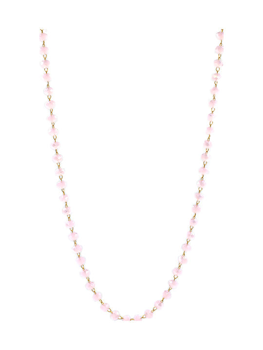 Awear Milly Pink Rosary Necklace Awear Milly Pink Rosary Necklace
