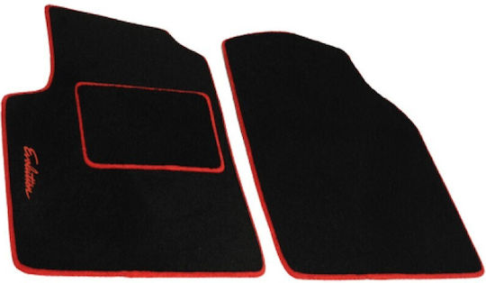 Carpower Vordere Matten 2Stück aus Teppichboden Schwarz