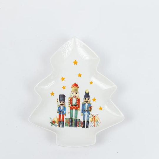 Eurolamp Ornament de masă de Crăciun Platou De porțelan Multicolor L22xW21cm.