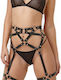 Skaz Skaz Leder- und Latex-Outfit Harness Schwarz