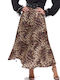 Satin High-waisted Skirt Cloche Leopard Animal Print