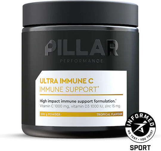 Pillar Performance Ultra Immune C Βιταμίνη για Ενίσχυση του Ανοσοποιητικού, τo Δέρμα & Αντιοξειδωτική δράση 1000mg Tropical Twist 200gr