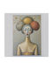 Print, Geisha Left Profile, Gold-Beige Painting on Canvas 40x60cm