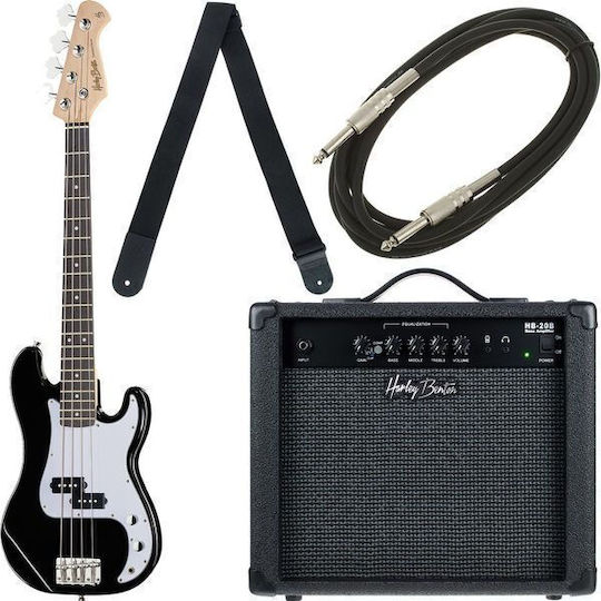 Harley Benton 4-String Electric Bass Pb-shorty Bk Standard Set