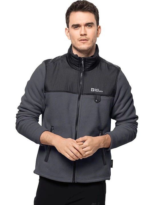 Cardigan Fleece pentru Bărbați Neagră