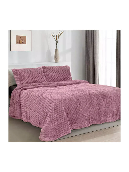 Lino Home Duvet Cover Set Queen 220x240cm Valar Coral 3pcs