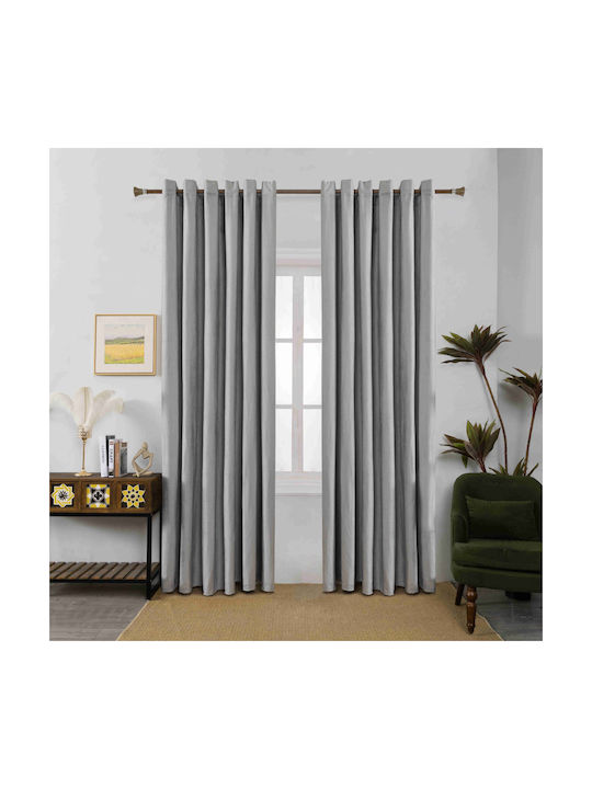Homeone Curtain with Grommet Gray 255x270cm