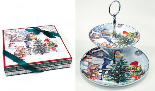 Weihnachtlicher zweistufiger Porzellantablett-Geschenkkarton Weihnachtlicher zweistufiger Porzellantablett-Geschenkkarton