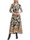 Midi Dress Satin Printed