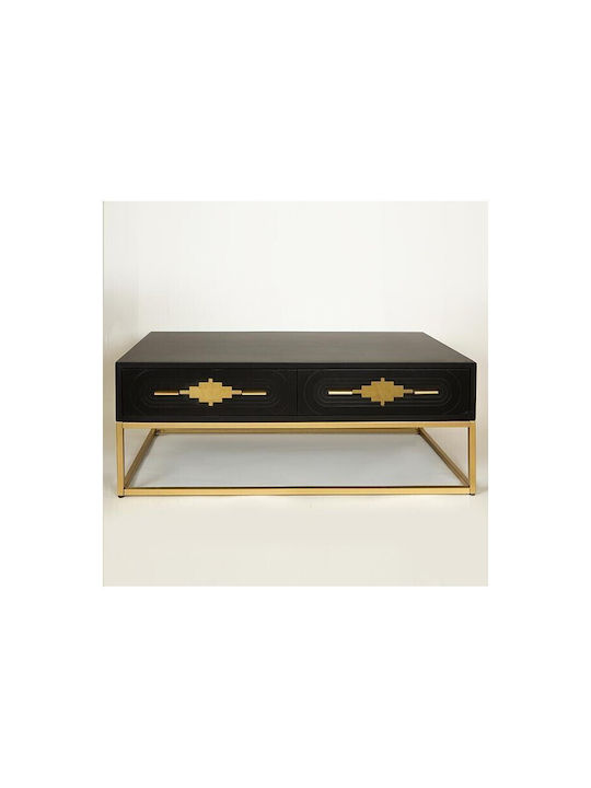 Rectangular Central Metal Coffee Table Black M120xW60xH45cm