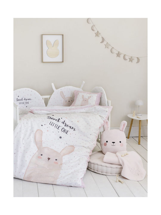 Nima Baby Duvet Cover Set With Pillowcase Bunny Pink 110x145cm