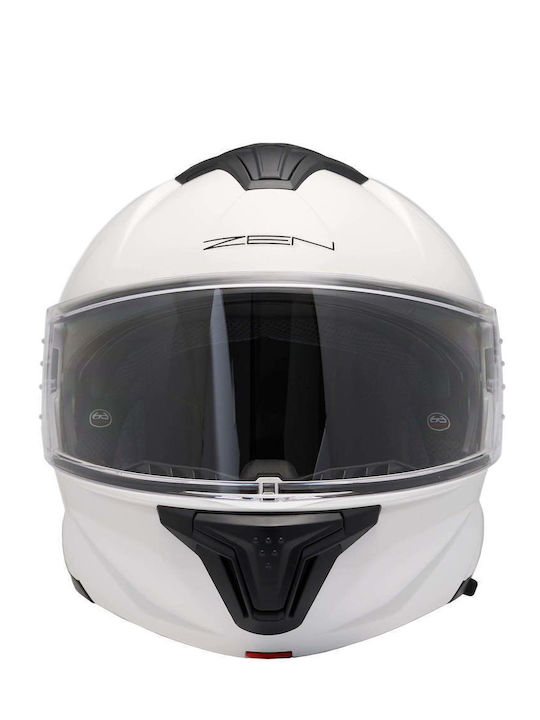Zen ZN-918 Alb Casca Moto Flip-Up ECE 22.06 1650gr 3179184