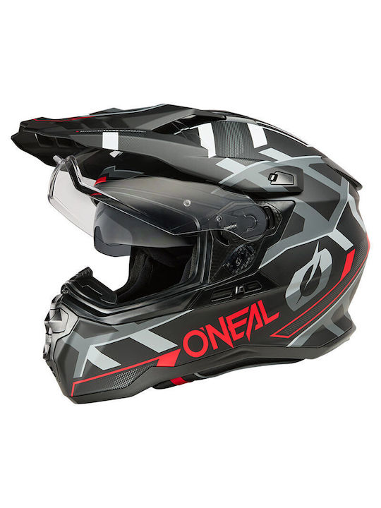 O'Neal DSRS Square V.25 Black/Grey/Red Κράνος Μ...