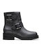Damen Biker-Stiefel Schwarz