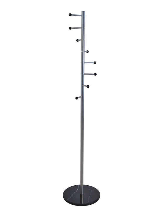 Ankor Καλόγερος Μεταλλικός Ασημί 37x37x170cm