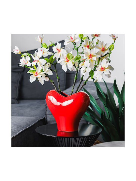 Koart Decorative Vase Kardia Red 20.5x23.5cm