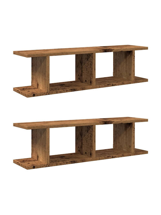 Shelves Wall Coffee 2pcs 75x18x20cm