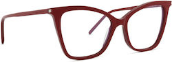 Ysl Damen Acetat Brillengestell Cat Eye Rote SL...