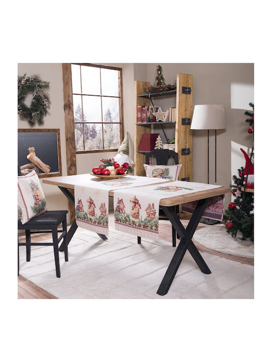 Teoran Christmas Tablecloth Runner Fabric White...