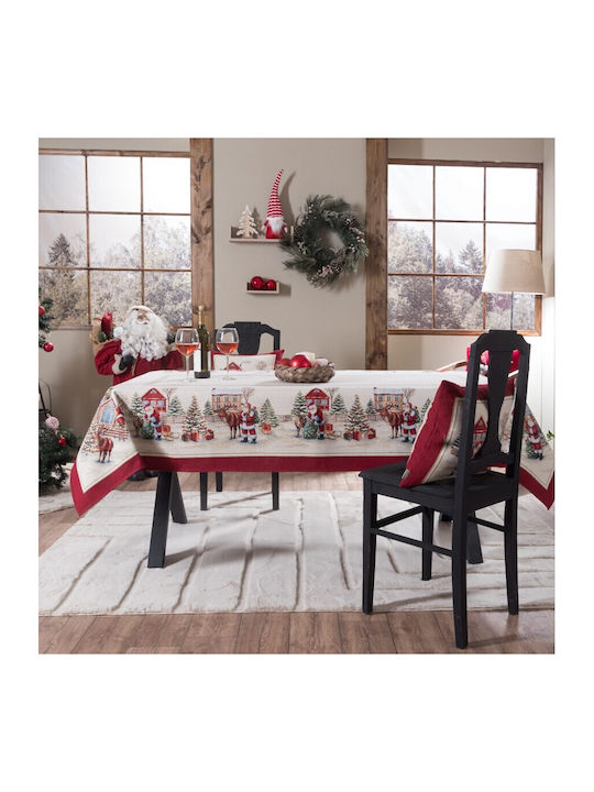 Teoran Christmas Tablecloth Fabric White L140xW...