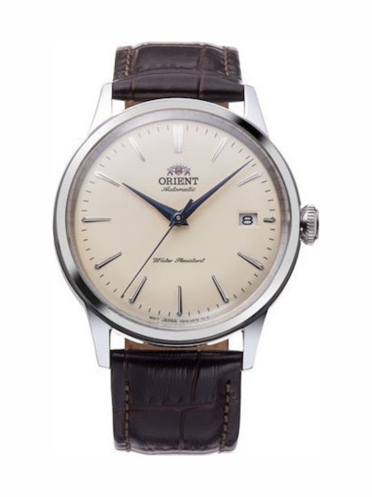 Orient Bambino Ceas Bărbați 38mm Automat Cu Curea Din Piele Maro