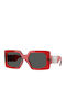 Versace Women's Sunglasses with Red Plastic Frame and Gray Lens VE4478U 550087